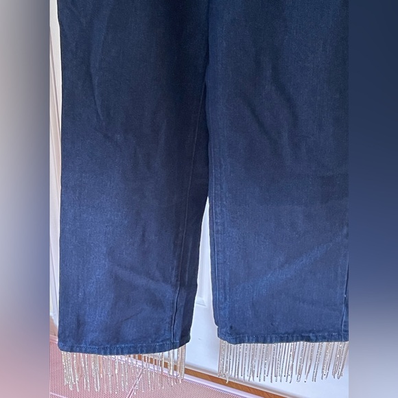 PLT Straight Leg Jeans - Diamanté Tassel Hem - Picture 11 of 14